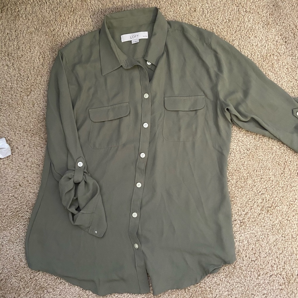 LOFT button up blouse